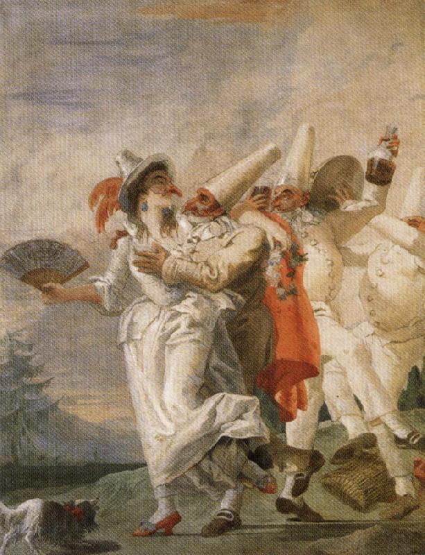 Giambattista Tiepolo Pulcinella in Love